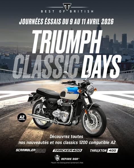 Les Triumph Classic Days vous attendent en concession
